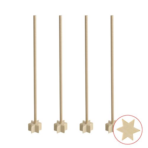 Cocktail-Stampfer, Holz "pure", natur, 17 cm,"Star", VPE= 500 Stück (10x 50)