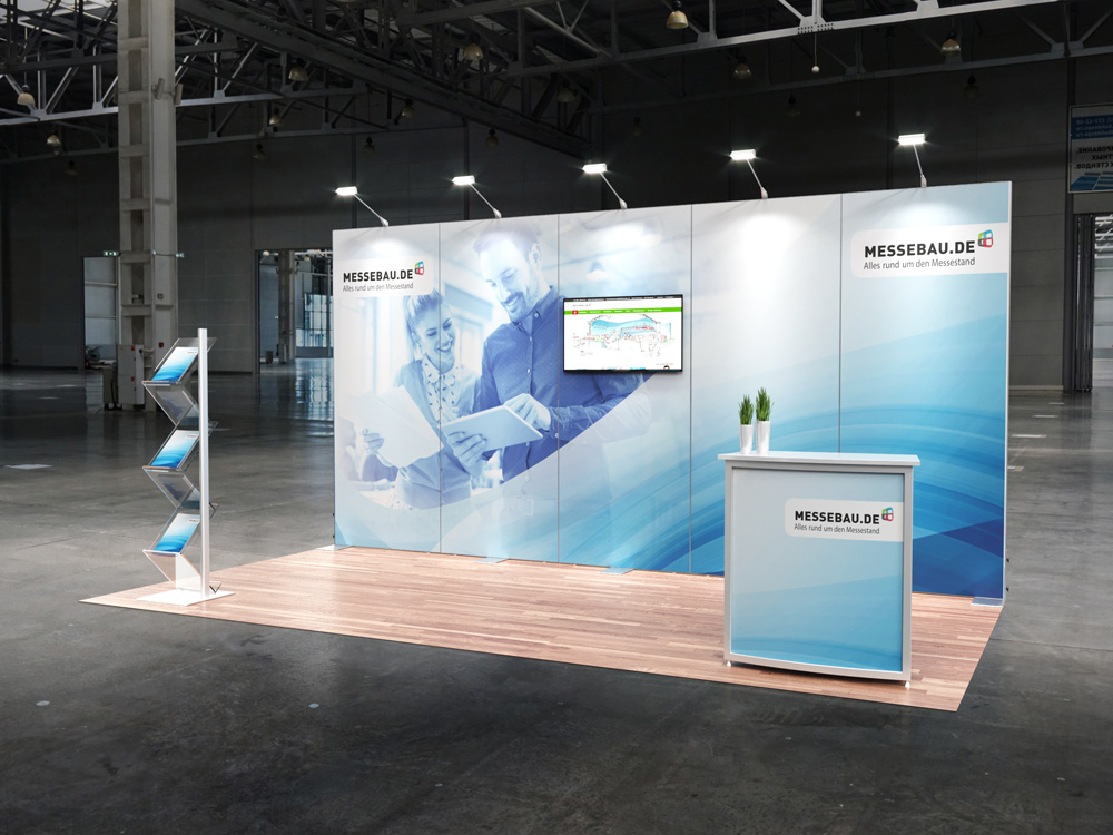 Octawall Messestand - 5m Wandelement mit Stoffdruck freistehend