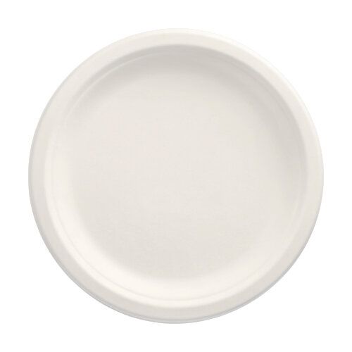 Zuckerrohr Teller "pure", Ø 23 cm weiß, VPE= 500 Stück (10 x 50)
