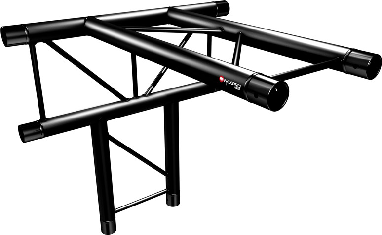 Naxpro-Truss FD 22 C42H 90° 4 Weg Winkel RAL9005 - Schwarz - Seidenmatt