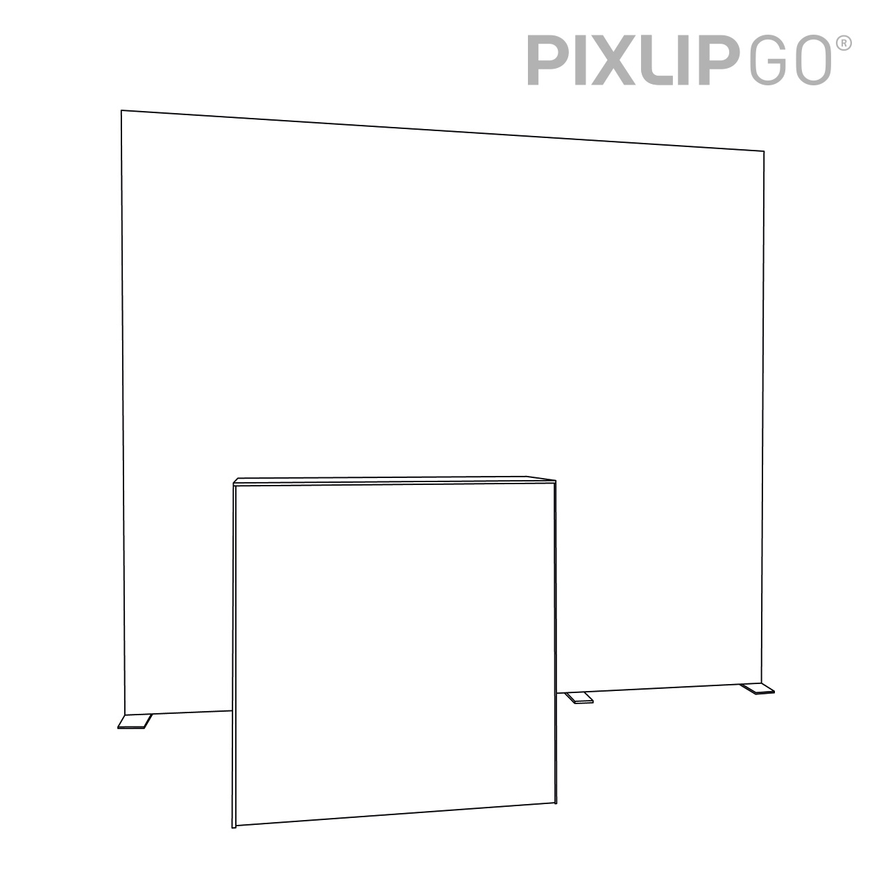 PIXLIP GO Kopf Messestand 3m - inkl. LED Counter L White