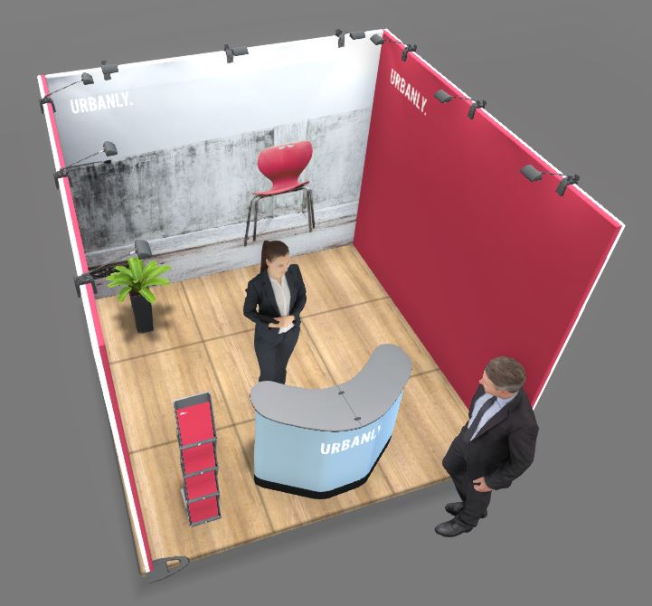 Expand System Reihen Messestand 3x3m - Höhe 240cm