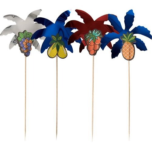 Partypicker 19,5 cm farbig sortiert "Palmblätter", VPE= 250 Stück (5x 50)