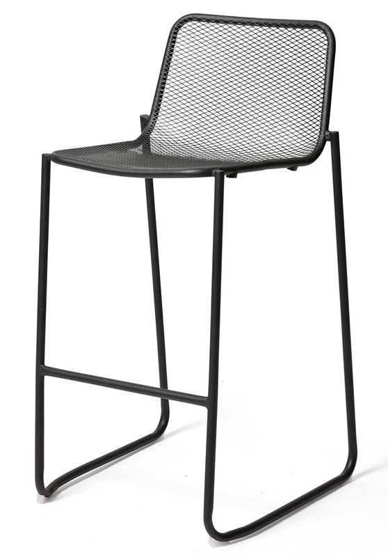 Barhocker Mase Schwarz mit Metallgestell, stapelbar