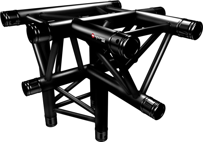 Naxpro-Truss FD 33 C42 90° 4 Weg Winkel RAL9005 - Schwarz - Seidenmatt