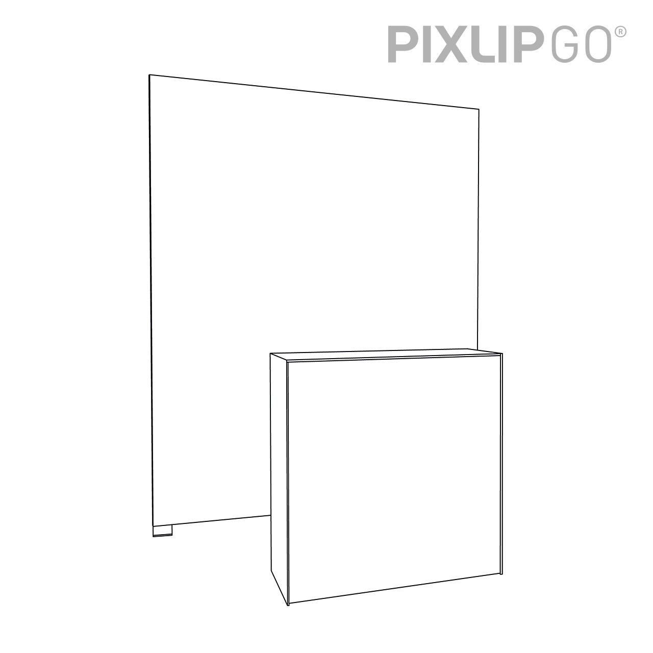 PIXLIP GO Kopf Messestand 2m - inkl. LED Counter L White