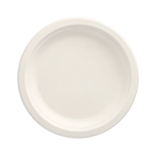 Zuckerrohr Teller "pure", Ø 18 cm weiß, VPE= 500 Stück (10 x 50)