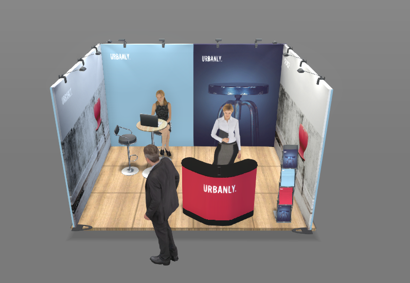 Expand System Reihen Messestand 4x3m - Höhe 240cm