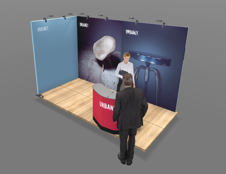 Expand System Eck Messestand 4x2m - Höhe 240cm