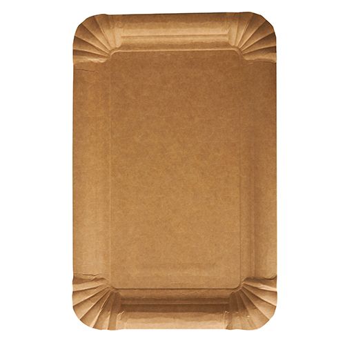 Pappteller eckig "pure" 13 x 20 cm braun, VPE= 1000 Stück (4x 250)