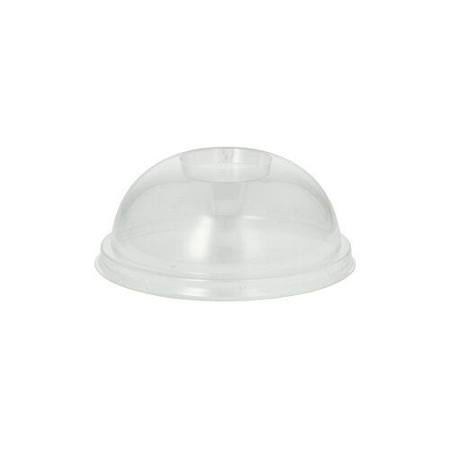 Dom-Deckel, PLA "pure" rund Ø 9,5 cm · 4,5 cm glasklar ohne Lochung, VPE= 2000 Stück (20x 100)