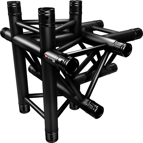 Naxpro-Truss FD 33 C51 90° 5 Weg Winkel RAL9005 - Schwarz - Seidenmatt