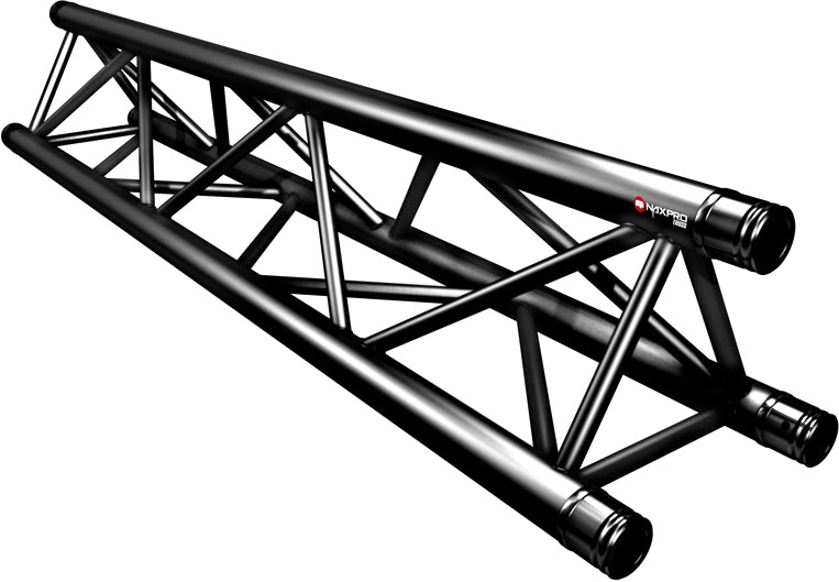 Naxpro-Truss FD 33 Strecke 125 cm RAL9005 - Schwarz - Seidenmatt