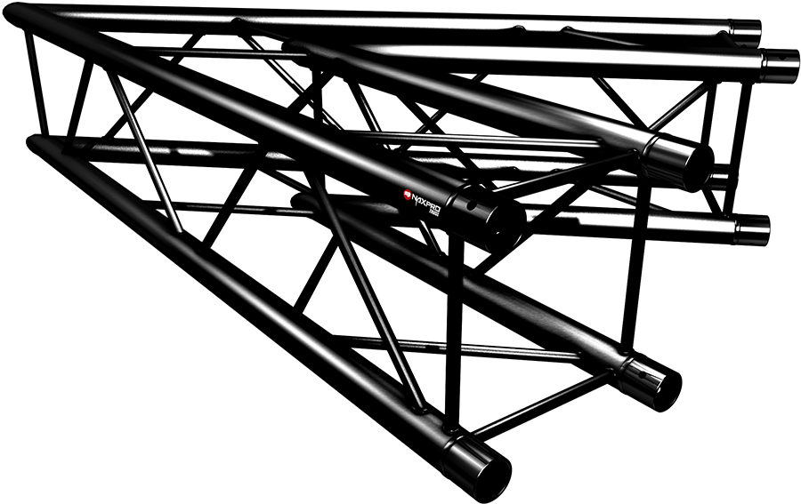 Naxpro-Truss FD 24 C19 45° 2 Weg Winkel RAL9005 - Schwarz - Seidenmatt