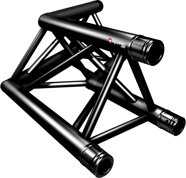 Naxpro-Truss FD 33 C22 120° 2 Weg Winkel RAL9005 - Schwarz - Seidenmatt