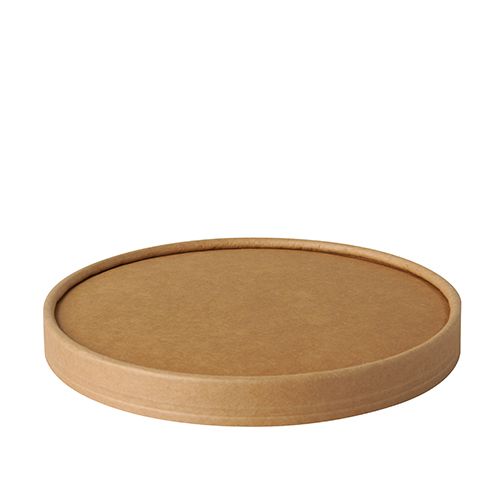 Deckel für Salatschalen To Go, Pappe, "pure", rund, Ø 15 cm, braun, VPE= 300 Stück (6x 50)