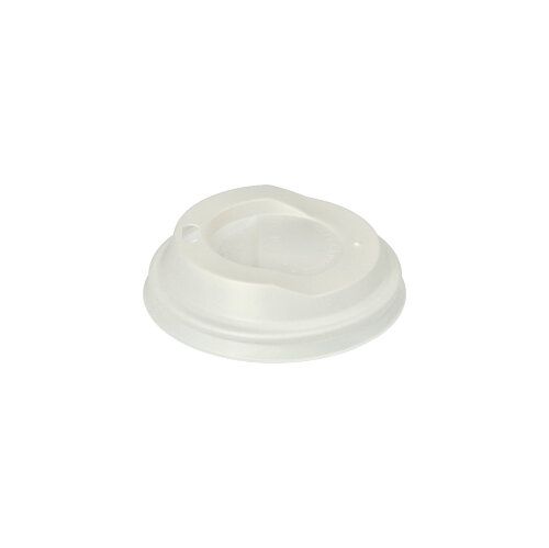 Kompostierbarer Deckel für Kaffeebecher ToGo "pure", Ø 8 cm weiß, VPE= 1000 Stück (20x 50)
