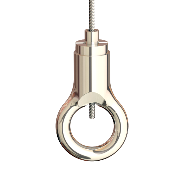 Drahtseilhalter Gripper 15 Ring, vernickelt, max. Seil Ø1,5mm
