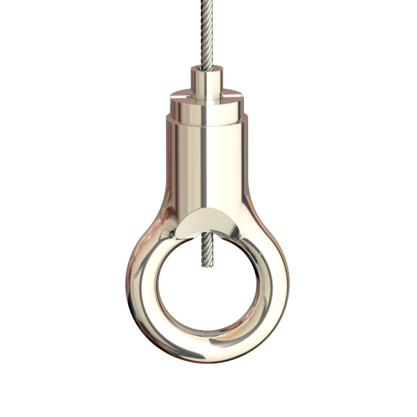 Drahtseilhalter Gripper 15 Ring, vernickelt, max. Seil Ø 1,5 mm